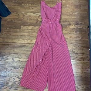 NWT Hilary Macmillan Red pin stripe romper